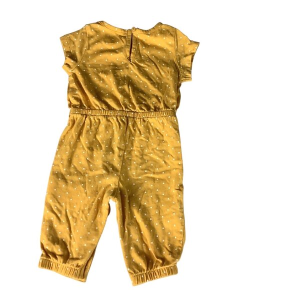 Old Navy Baby Girls Jumpsuit Yellow White Polka Dots Short Sleeve 0-3M One Piece - Picture 2 of 11